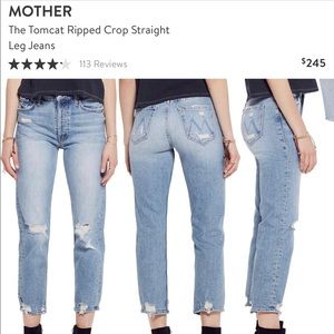 MOTHER The Tomcat Ripped Straight Crop